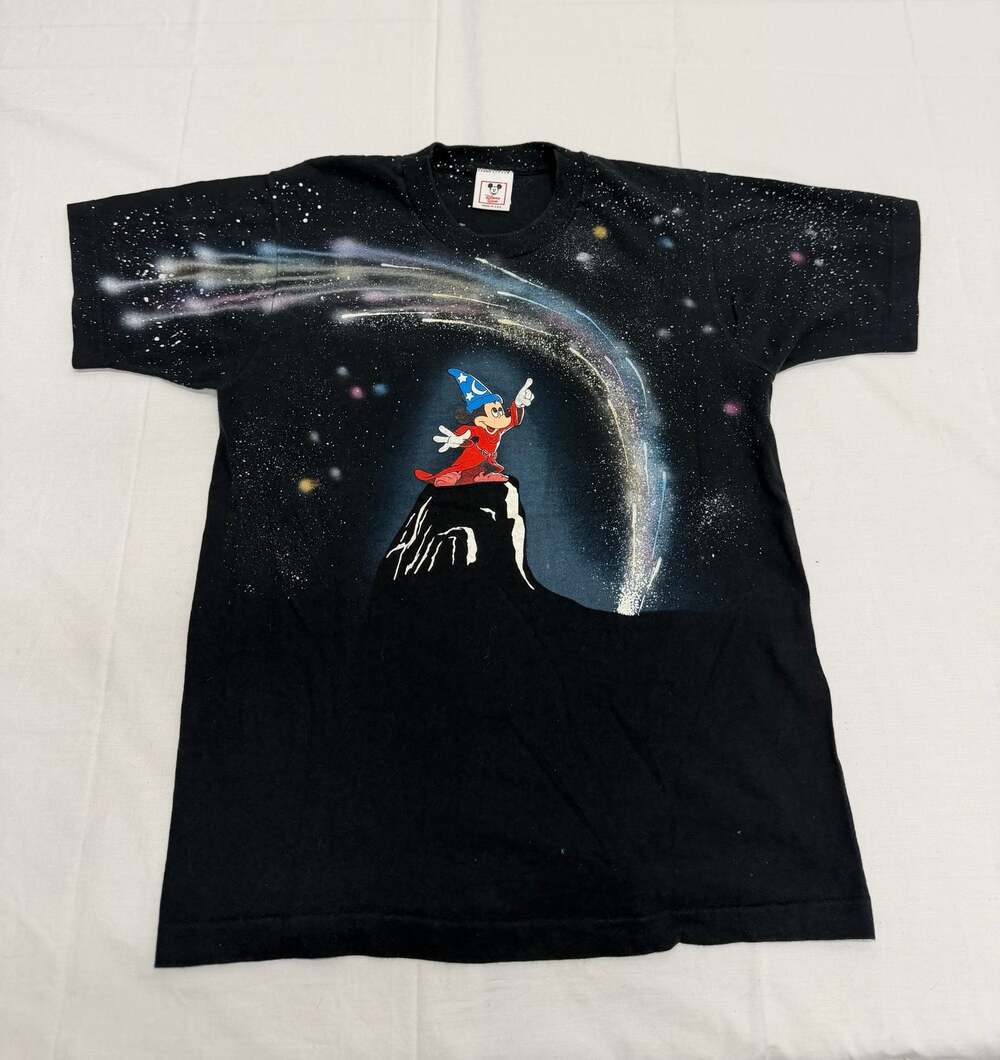 Vintage 90s Disney Wear Sorcerer Mickey Mouse Fantasia T-Shirt Size M